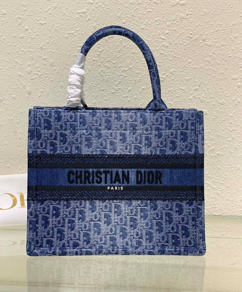 Christian Dior Small Dior Book Tote Blue